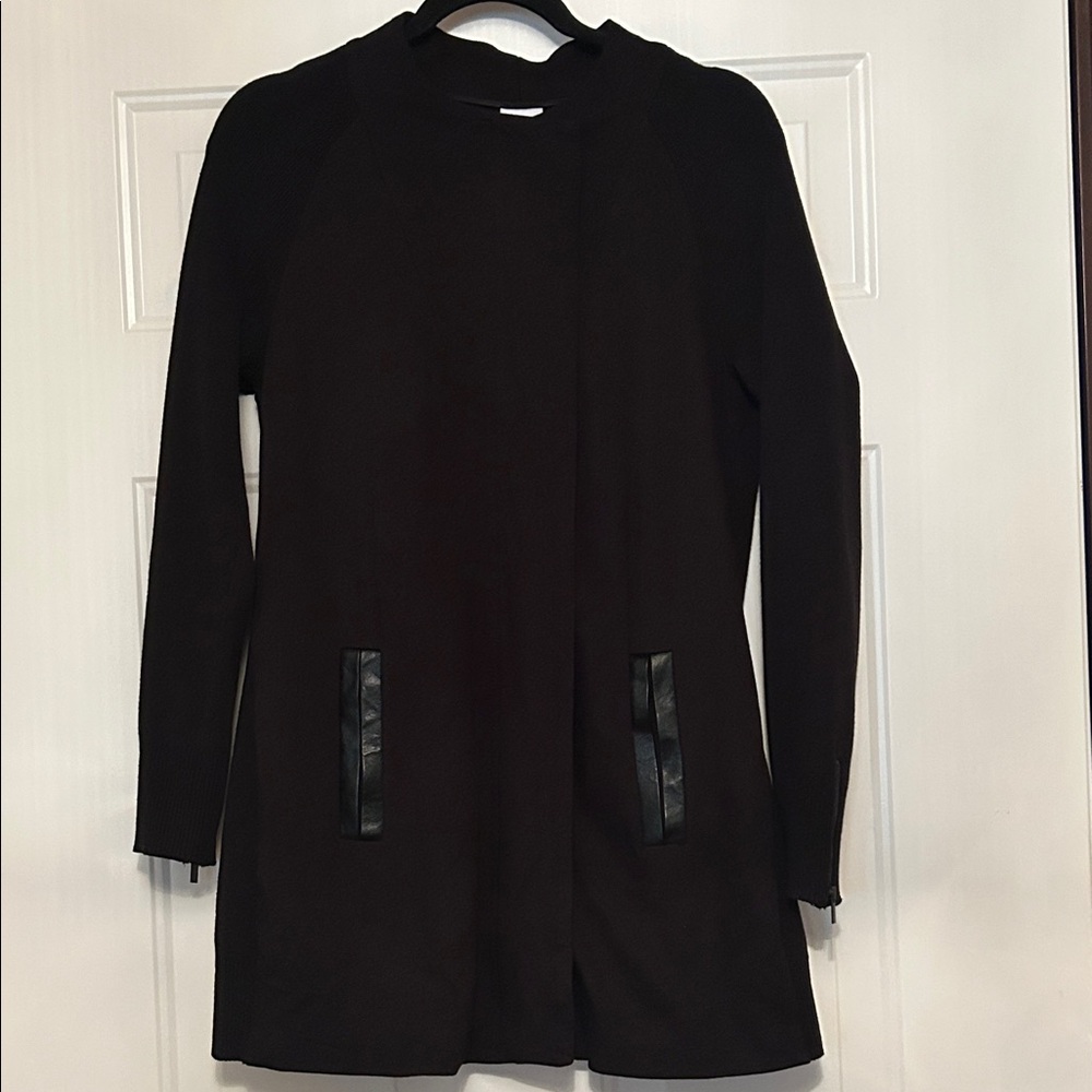 CAbi Tailor Ponte Women's Full Zip Jacket Black S Knit Soft Shell Coat Outerwear